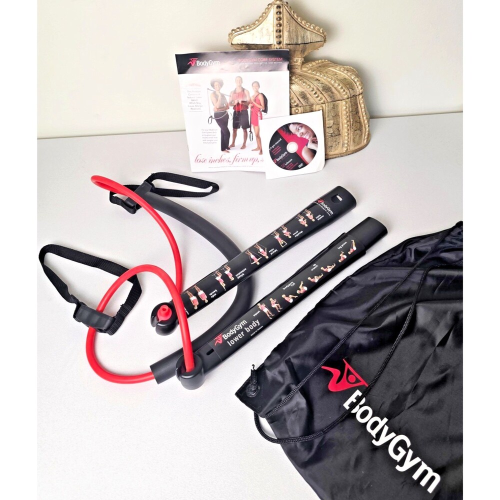Body Gym with Marie Osmond Firm Tone Sculpt DVD Bar Core Band System Travel Bag